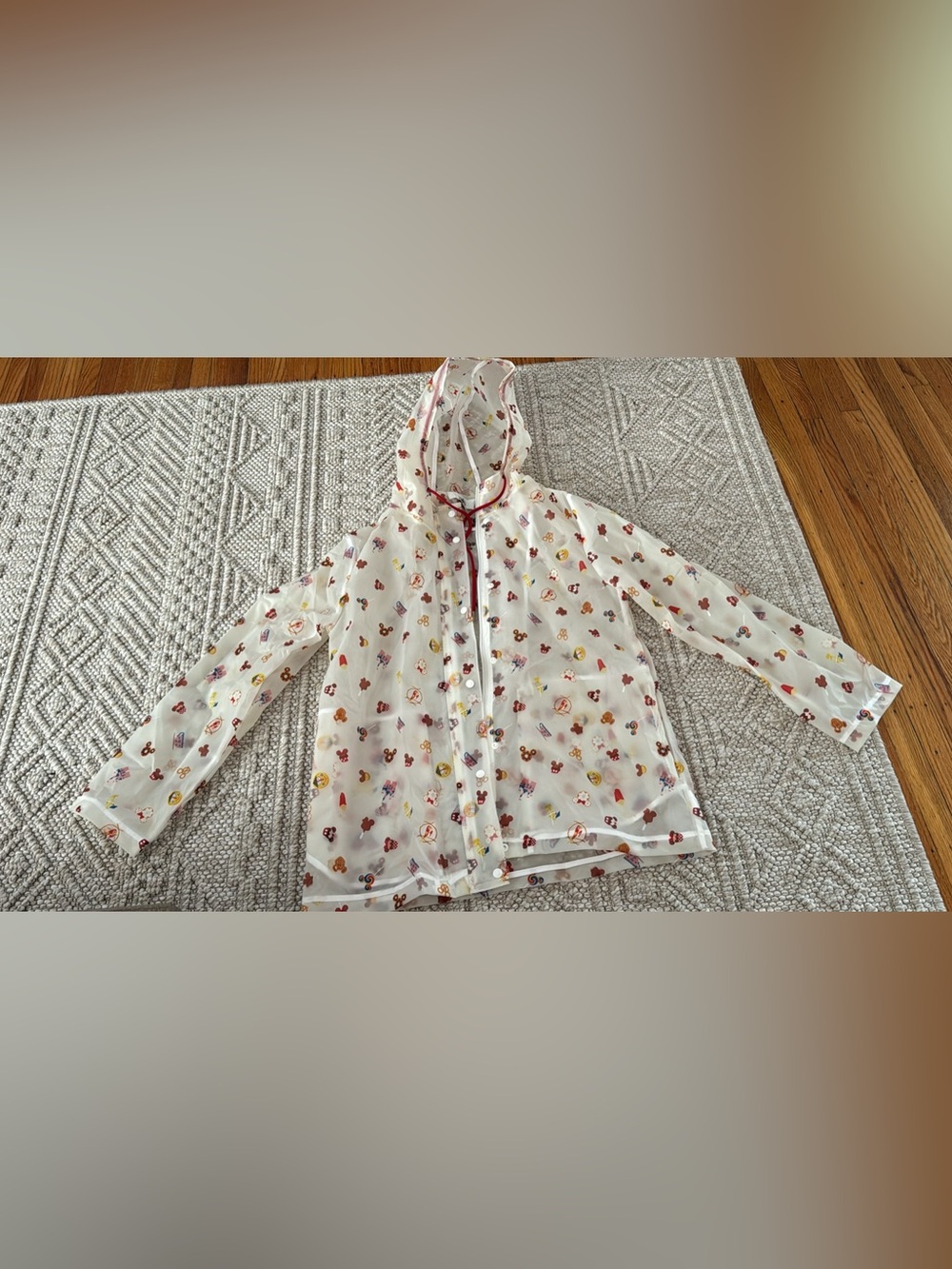 Disney Hooded Rain Jacket  size medium